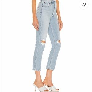 AGOLDE Riley High Rise Straight Crop in Clear Skies Size 28